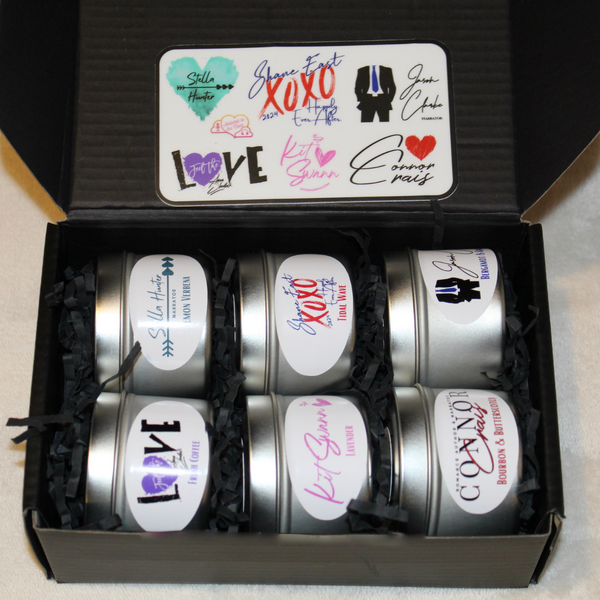 Candle Sampler Six Pack and Logo Sticker