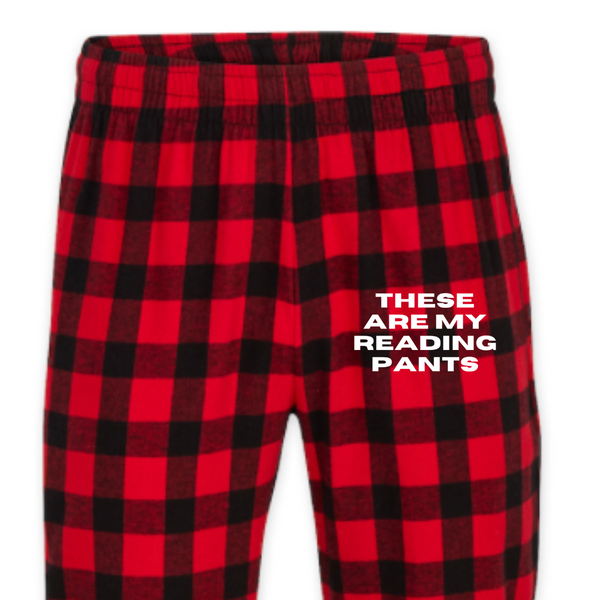 Black and Red Flannel Joggers "These Are My Reading Pants"