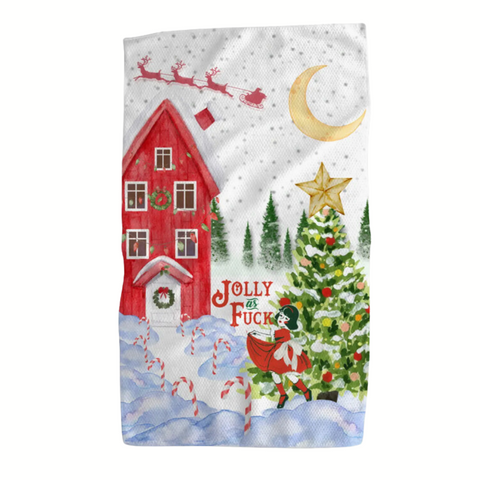 "Jolly As Fuck" Holiday Tea Towel