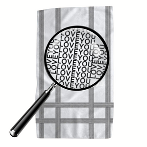 "Love You" Stripe Illusion Tea Towel