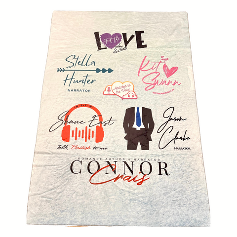 ADDICTED TO THE VOICE Throw Blanket with All 6 Narrator Logos #1