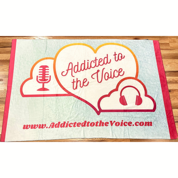 ADDICTED TO THE VOICE Throw Blanket with A2V Logo