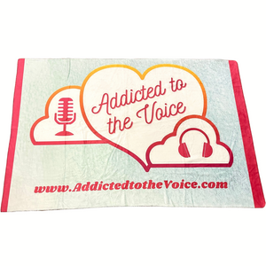 ADDICTED TO THE VOICE Throw Blanket with A2V Logo