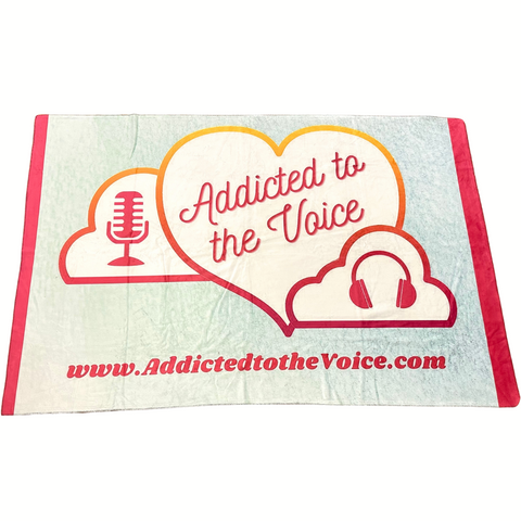 ADDICTED TO THE VOICE Throw Blanket with A2V Logo