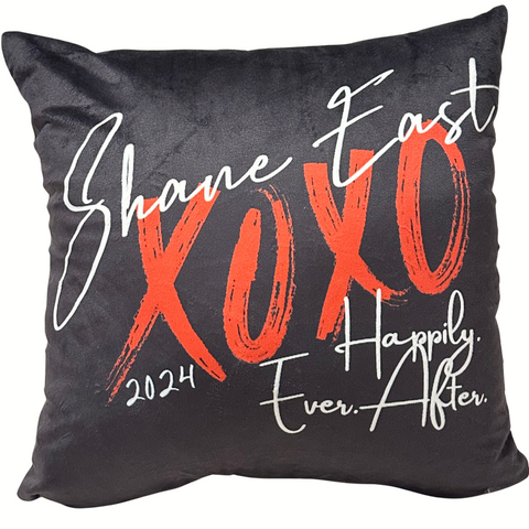 SHANE EAST Large Throw Pillow with New XOXO/HEA Logo
