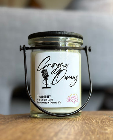 GRAYSON OWENS 6 oz. Custom Candle - TRANQUILITY