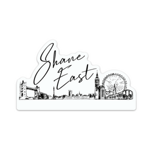 Shane East London Skyline Logo 5"x5" Sticker
