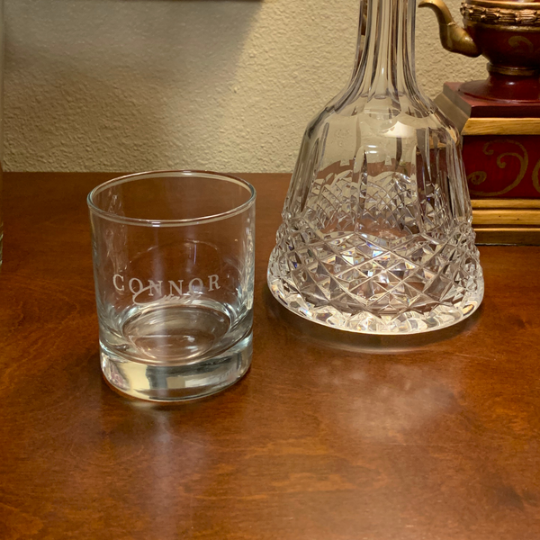 Connor Crais Logo Rocks Glass