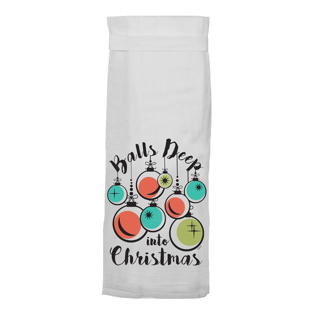 "Balls Deep Into Christmas" Kitchen Towel
