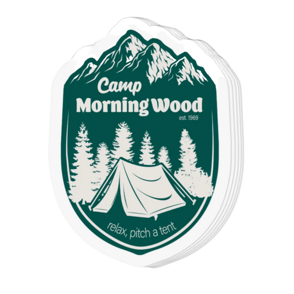 "Camp Morning Wood" Sticker